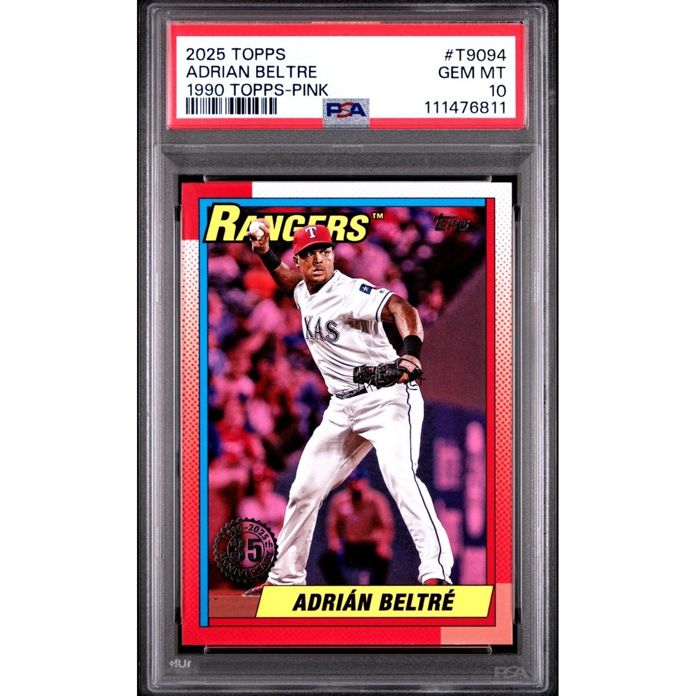 2025 Topps‎ Series 1 - 1990 Topps Baseball Adrian Beltre #T90-94 Pink PSA 10 GEM